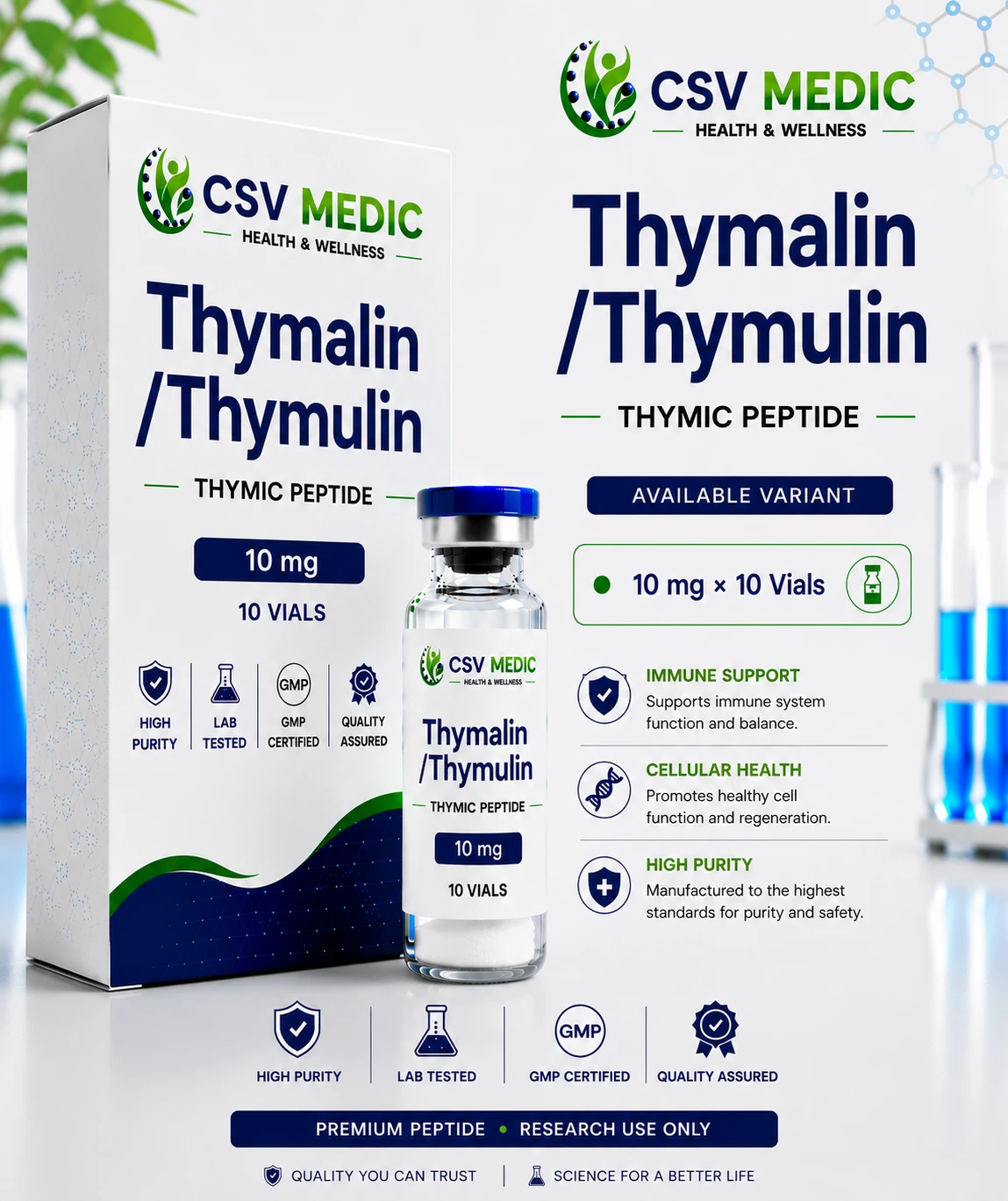Thymalin (Thymulin) Peptide for immune resilience healthy aging and cellular balance