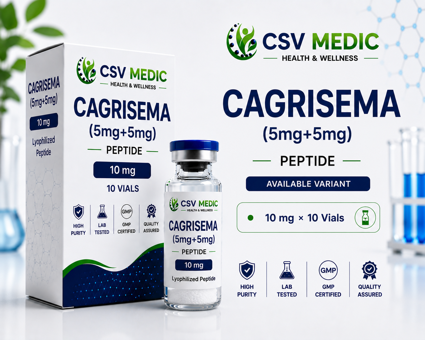 CagriSema 5mg + 5mg Peptide Blend metabolic wellness formulation