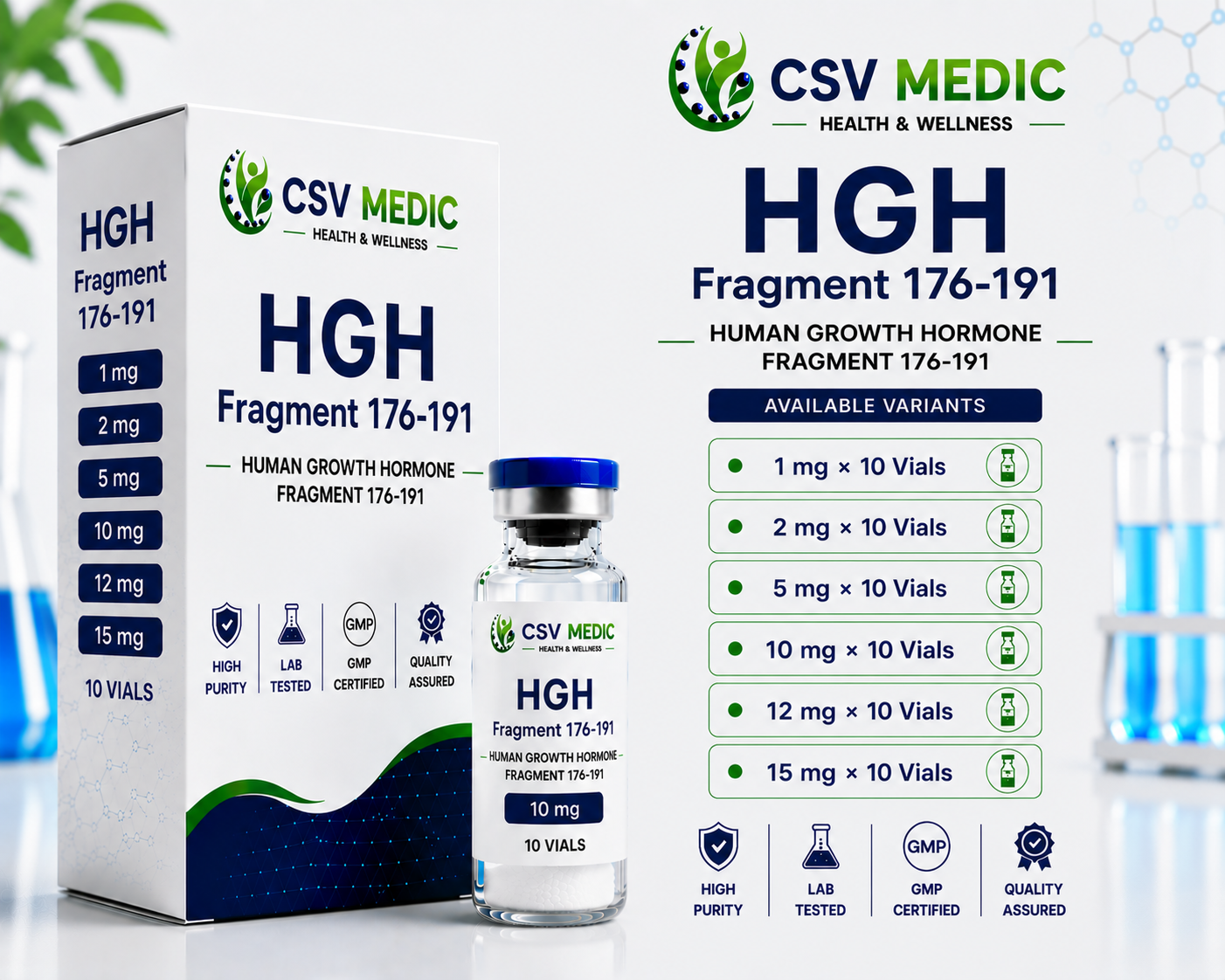 HGH Fragment 176-191 Peptide for fat metabolism body composition and metabolic wellness