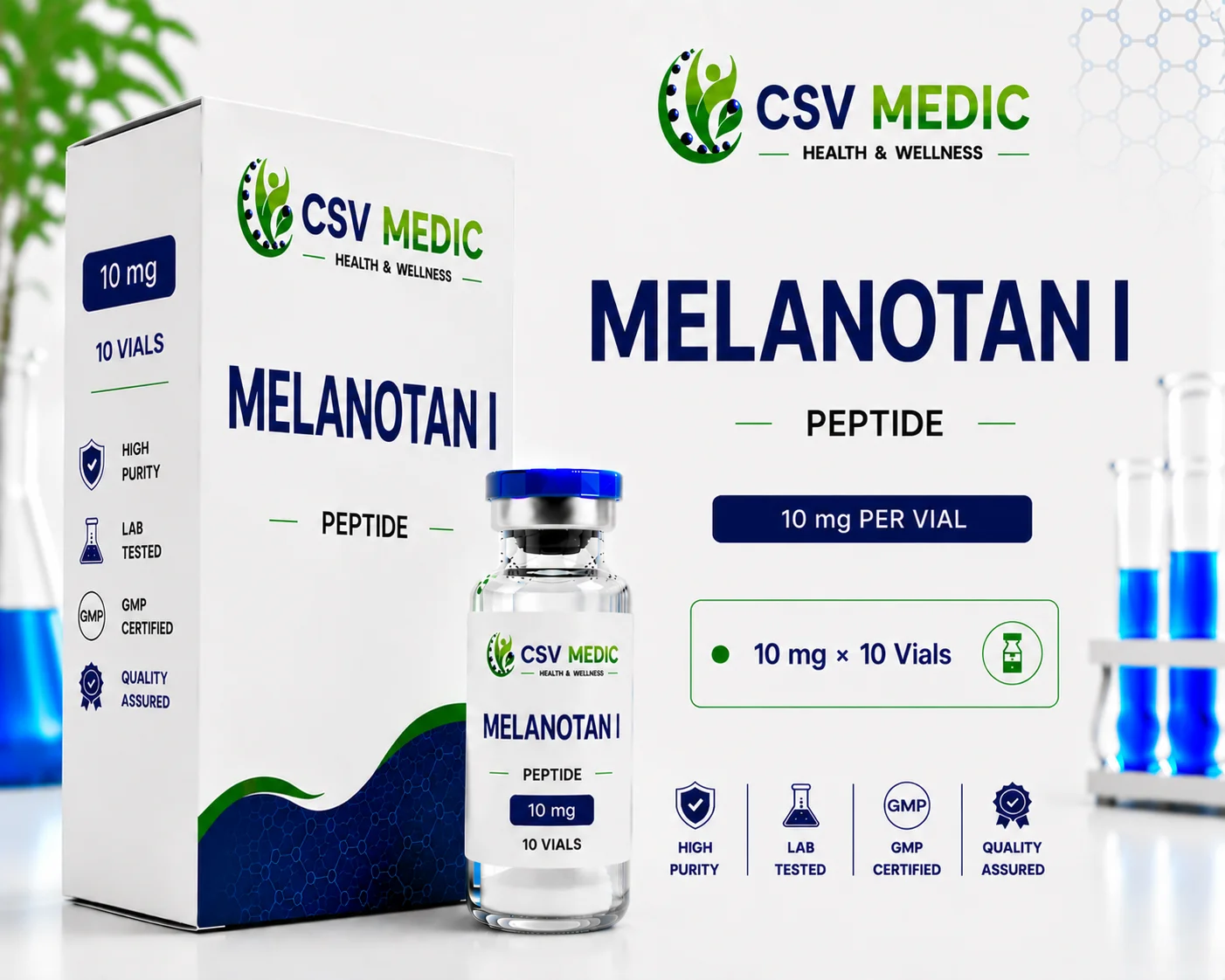 Melanotan I Peptide for skin pigmentation and cosmetic wellness support