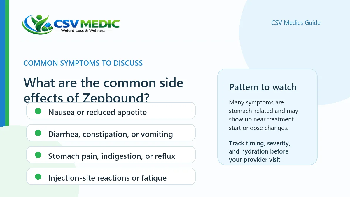 Common Zepbound side effects including nausea constipation vomiting and injection site reactions
