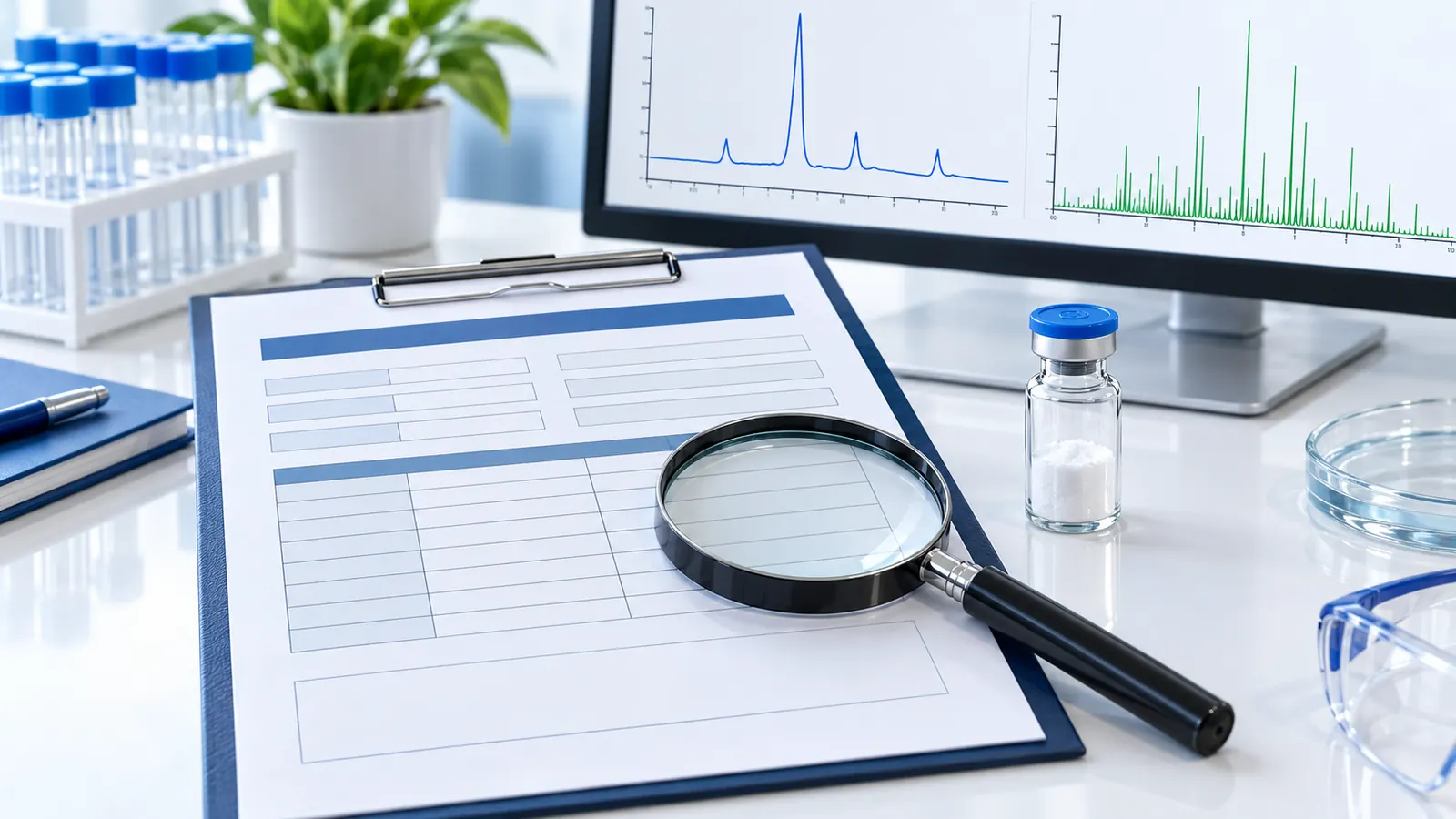 Peptide certificate of analysis review with batch identity purity HPLC and LC-MS testing