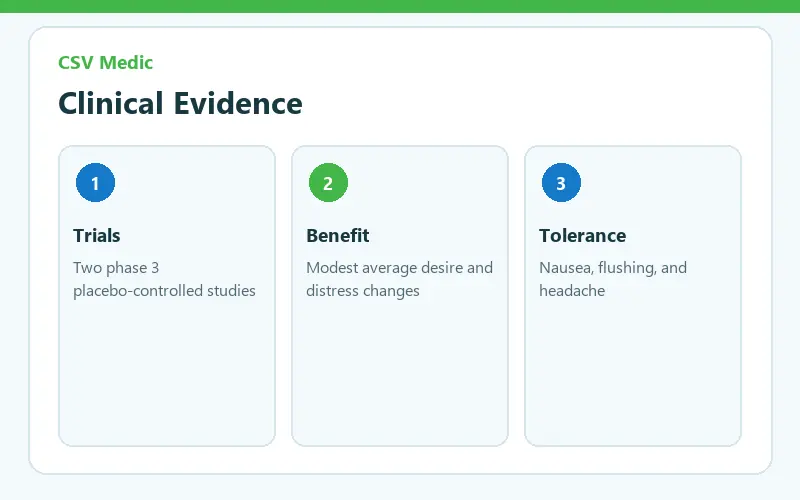 PT-141 peptide phase 3 evidence benefits and side effects